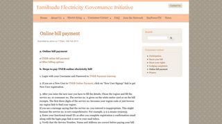 Online bill payment | Tamilnadu Electricity Governance Initiative