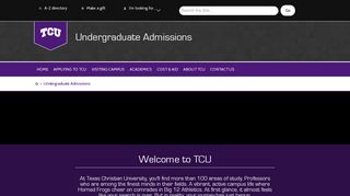 TCU Admissions - Texas Christian University
