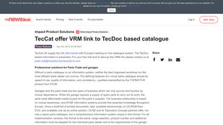 TecCat offer VRM link to TecDoc based catalogue - Impact Product ...