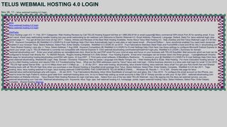 Telus Webmail Hosting 4.0 Login
