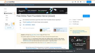 Free Online Team Foundation Server - Stack Overflow