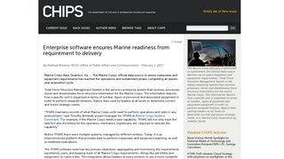 CHIPS Articles: Enterprise software ensures Marine readiness from ...