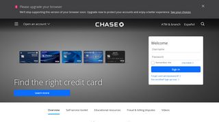 Online Account Access | Customer Service | Credit Card | chase.com