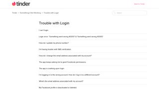 Trouble with Login – Tinder