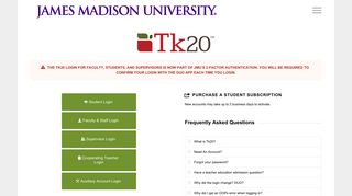 James Madison University – Tk20