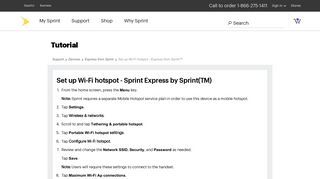 Set up Wi-Fi hotspot - Sprint