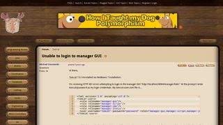 Unable to login to manager GUI (Tomcat forum at Coderanch)