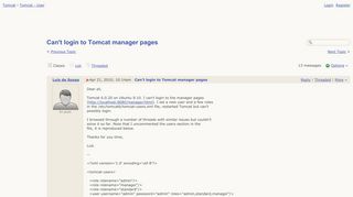 Tomcat - User - Can't login to Tomcat manager pages