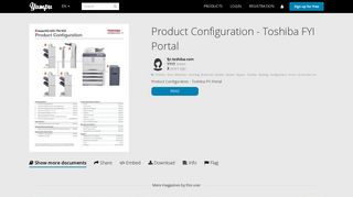 Product Configuration - Toshiba FYI Portal - Yumpu