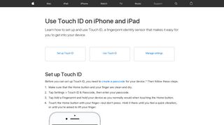 Use Touch ID on iPhone and iPad - Apple Support