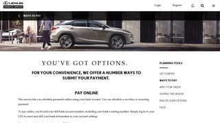 Ways to Pay | Lexus Financial