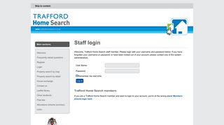 Staff login - Trafford Home Search
