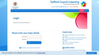 Trafford Council e-learning: Login