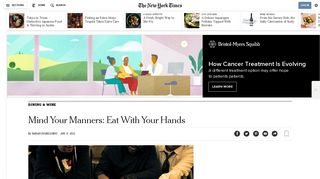 Mind Your Manners: Eat With Your Hands - The New York Times