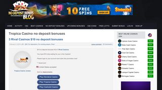 Tropica Casino no deposit bonus codes