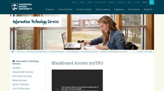 Blackboard Access myTRU - Thompson Rivers University