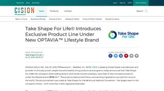 Take Shape For Life® Introduces Exclusive Product Line Under New ...