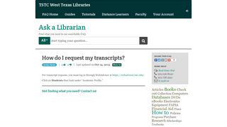 TSTC Libraries FAQ - LibraryH3lp