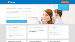 TurboTax Audit Support Center, IRS Notices, Letters & Tax Audit Support