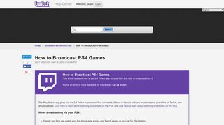 Twitch Ps4 Login And Support