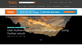 User Authentication with Codeigniter 1.7 using Twitter oAuth | Packt Hub