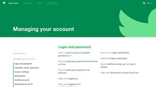 Managing your account - Twitter Help Center