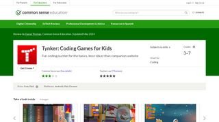 Tynker: Coding Games for Kids Review for Teachers | Common ...