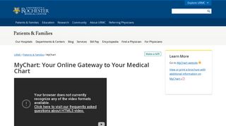 U Of R Mychart Login And Support
