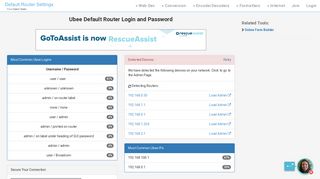 Ubee Default Router Login and Password - Clean CSS