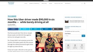 How this Uber driver made $90,000 in six months -- while barely ...