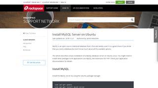 Install MySQL Server on Ubuntu - Rackspace Support