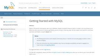 MySQL :: Getting Started with MySQL