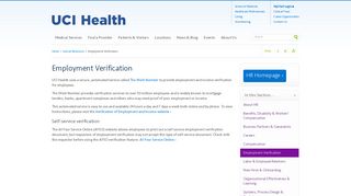 Employment Verification | UCI Health | Orange County, CA