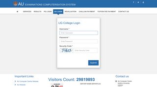 ug login - Andhra University Examination Computerisation System