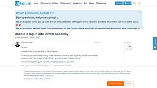 Unable to log in into UiPath Academy - Academy - UiPath Community ...
