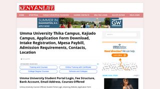Umma University Student Portal Login, Fee Structure, Bank Account ...