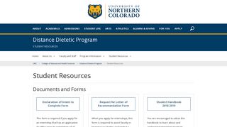 Student Resources - University of Northern Colorado