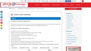 Apply for Credit card | Union Bank of India