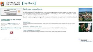 University of Birmingham Login - my.bham