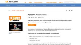 IQHealth Patient Portal - UT Medical Center