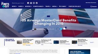 US Airways MasterCard Benefits Changing In 2015 – The Points Guy