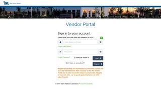 Log in - Vendor Portal