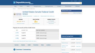 United States Senate Federal Credit Union Reviews and Rates