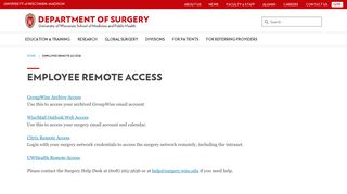 Employee Remote Access - Department of Surgery