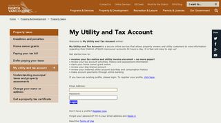 My Utility and Tax Account - District of North Vancouver