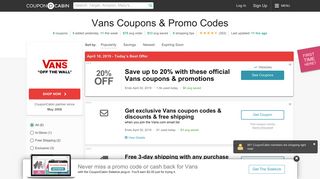 vans promotional code 2019