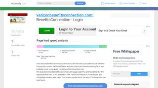 Access verizonbenefitsconnection.com. BenefitsConnection - Login