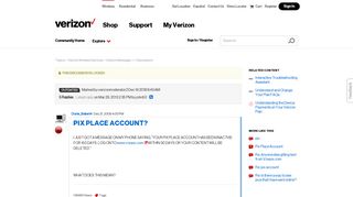 PIX PLACE ACCOUNT? | Verizon Community