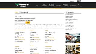 Our Locations | Vermeer Canada Inc.