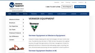 Vermeer Equipment | BC Dealer | Westerra Equipment